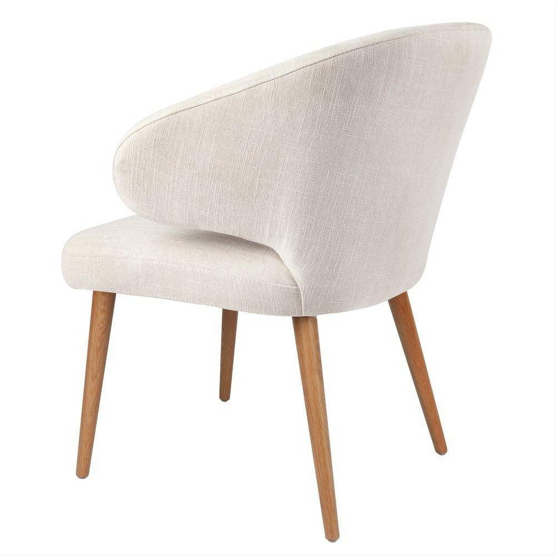 Aubert Dining Chair in Natural Linen with Natural Oak Legs - Chocolate Wood