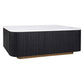 VERWOOD BRUSHED BLACK OAK WOOD BASE/SIVEC WHITE MARBLE TOP  COFFEE TABLE - MyChocolateWood