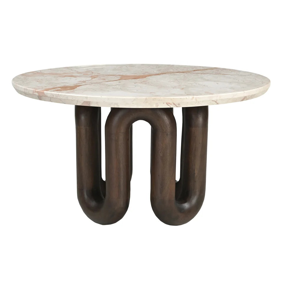 Kennedy Marble Top/Mango base Loop Coffee Table