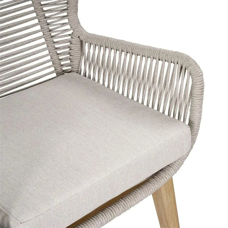 ATHENA EUCALYPTUS TIMBER & ROPE OUTDOOR DINING CHAIR BEIGE/WHITEWASH