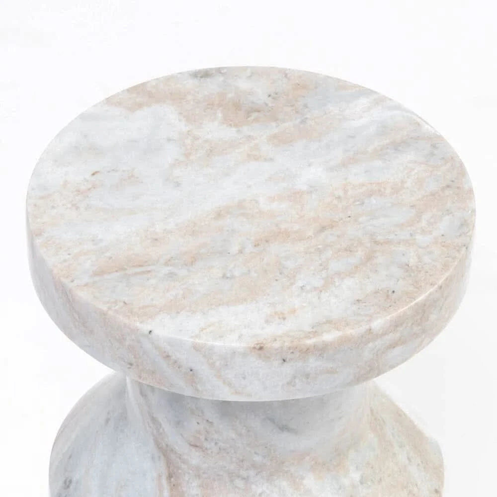 SAGE SOLID MARBLE SIDE TABLE/LAMP TABLE/ACCENT TABLE - MyChocolateWood