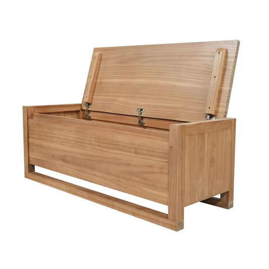 JASPER  SOLID MINDI TIMBER STORAGE BENCH/BLANKET BOX NATURAL (Copy) - MyChocolateWood