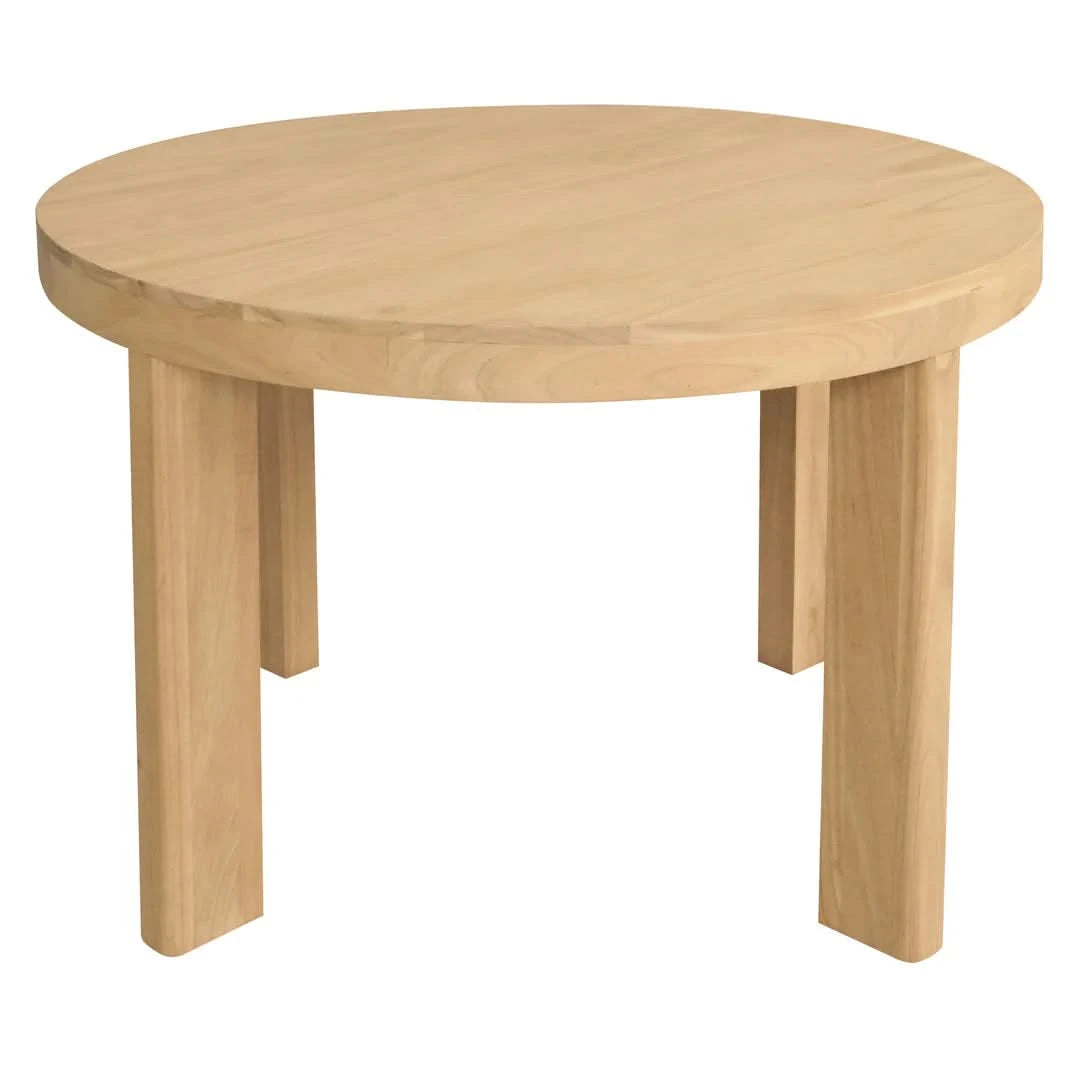 APOLLO SOLID MINDI WOOD ROUND DINING TABLE NATURAL - MyChocolateWood