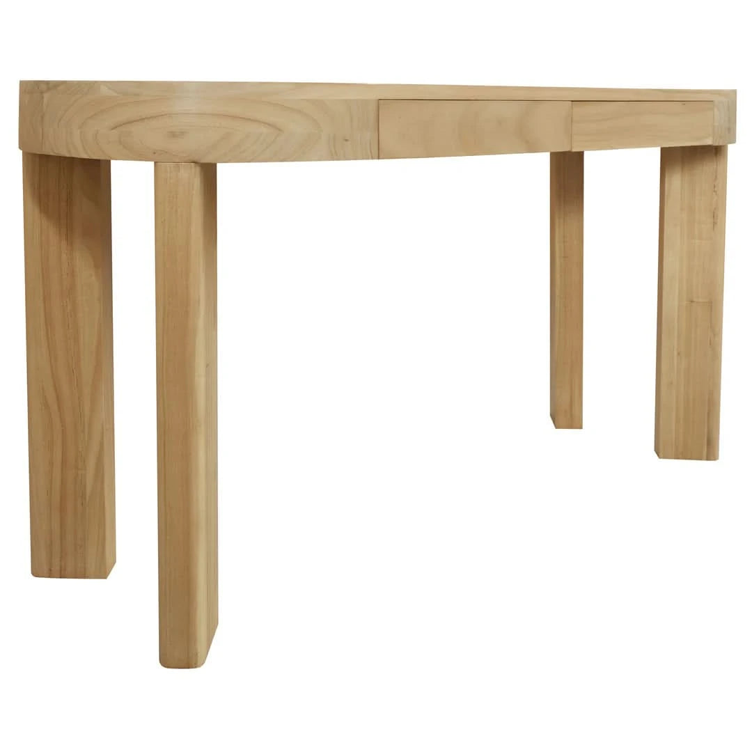 BRENTWOOD SOLID MINDI 2-DRAWER OVAL DESK NATURAL - MyChocolateWood