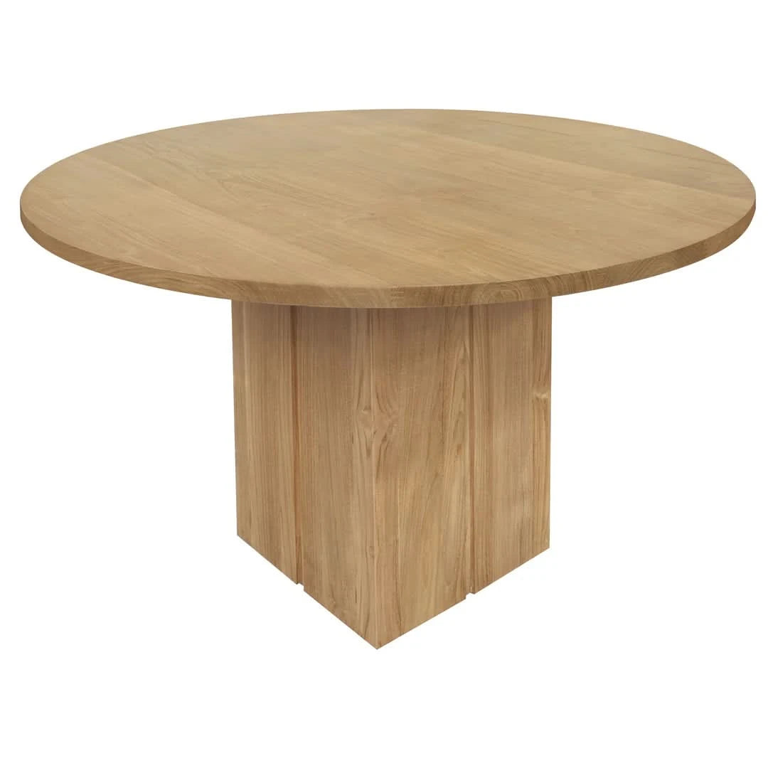 NEWPORT SOLID MAHOGANY ROUND DINING TABLE 120CM - NATURAL - MyChocolateWood