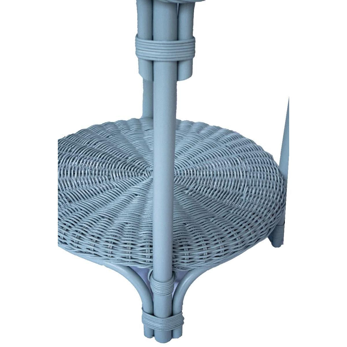 Wenglor Rattan Side Table in Ocean Blue angle
