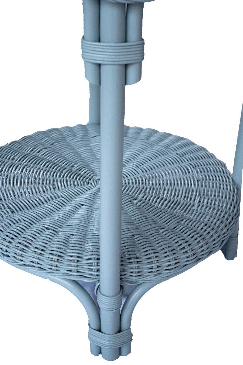 WENGLOR OCEAN BLUE RATTAN SIDETABLE - MyChocolateWood