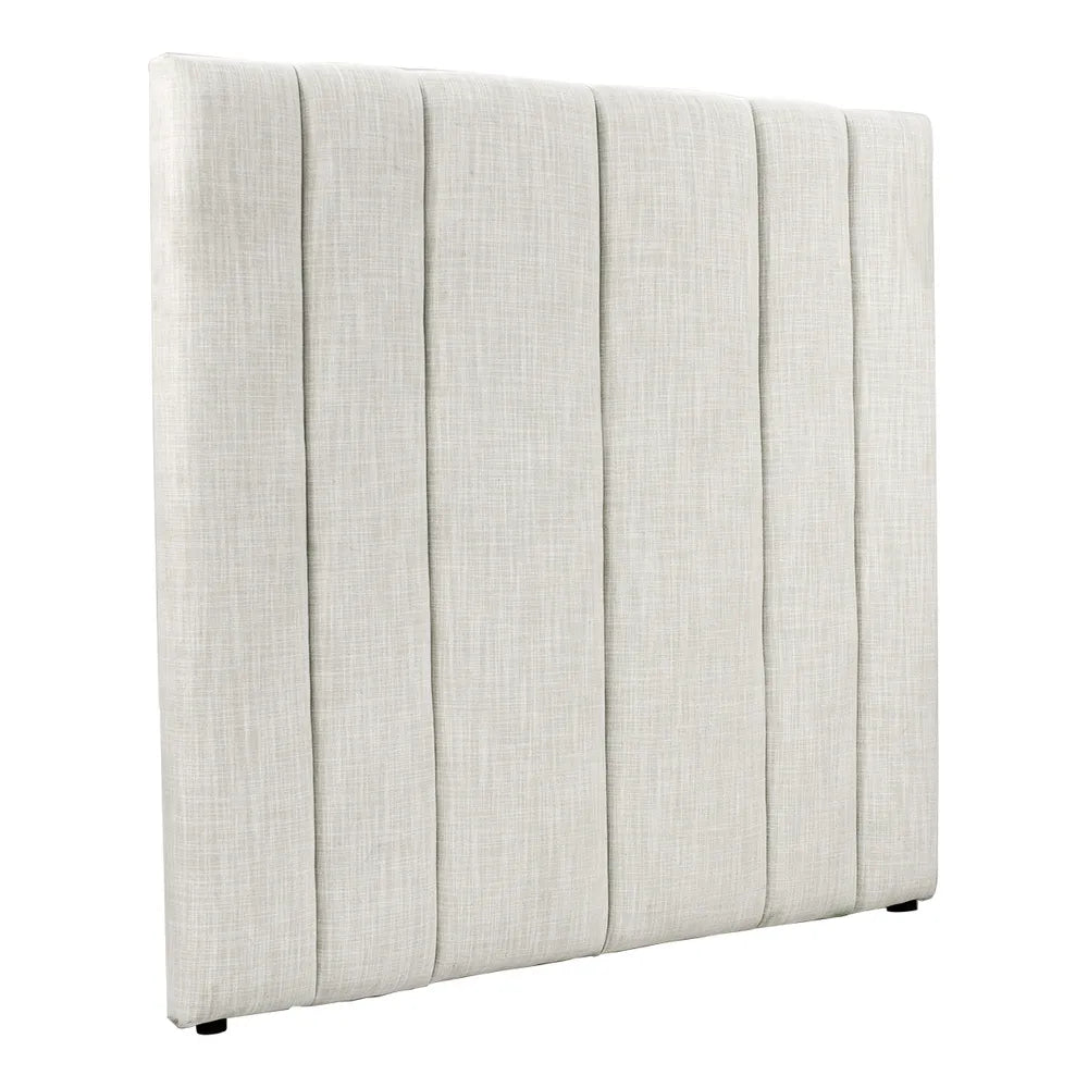 MILLICENT LINEN BED HEADBOARD OFF-WHITE QUEEN SIZE - MyChocolateWood