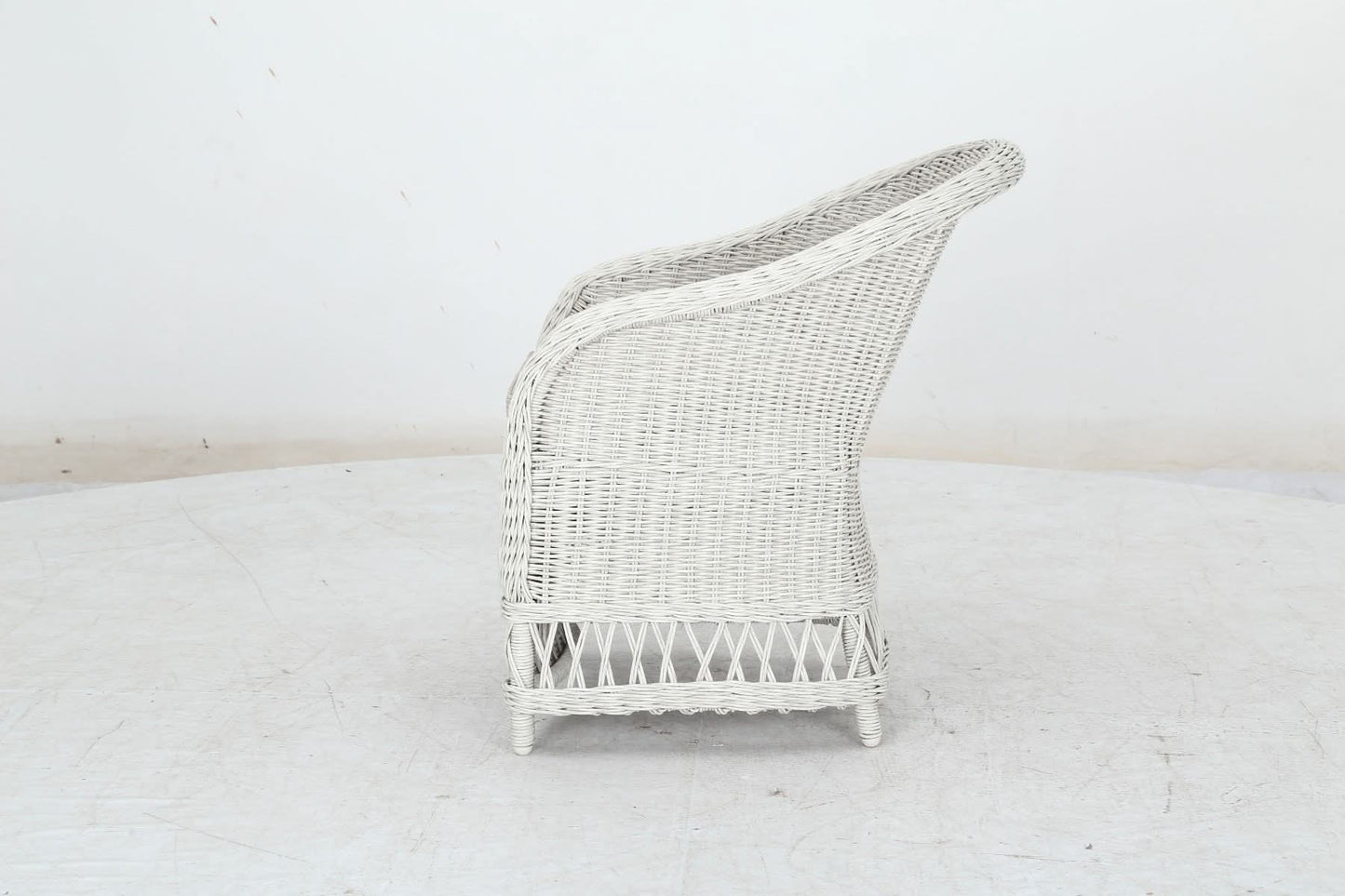 DANARA OUTDOORS RATTAN DINING CHAIR WHITE FADED GREY - MyChocolateWood