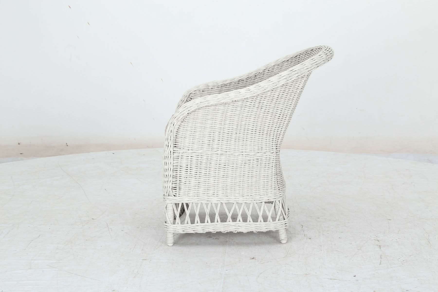 DANARA OUTDOORS RATTAN DINING CHAIR WHITE FADED GREY - MyChocolateWood