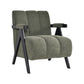 PELLERIN FABRIC ARMCHAIR & MATCHING STOOL DARK GREEN - MyChocolateWood