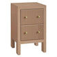 Jayla Petite 2-Drawer Bedside Table in Mocha Mousse - Chocolate Wood