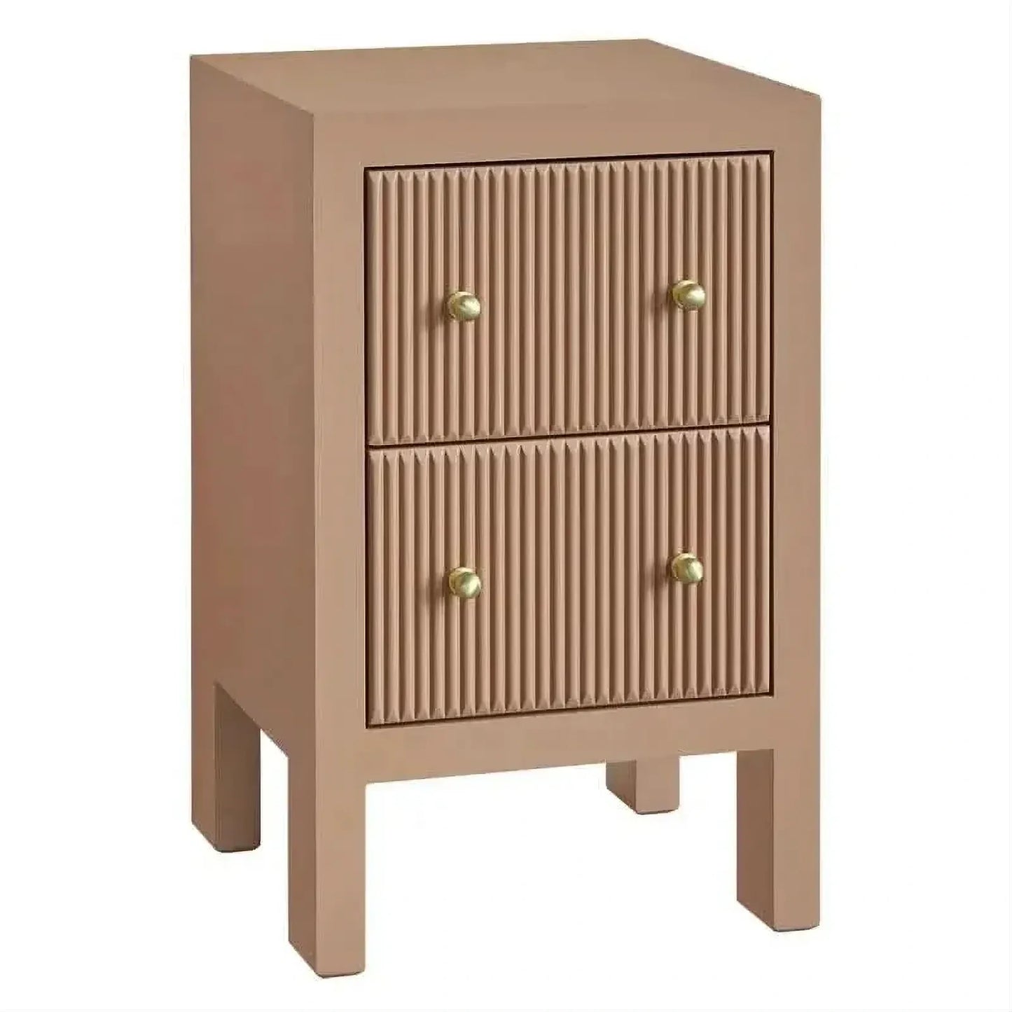 Jayla Petite 2-Drawer Bedside Table in Mocha Mousse - Chocolate Wood