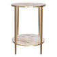 MELINA ROUND SIDE TABLE/BEDSIDE TABLE PINK MARBLE/GOLD STAINLESS STEEL - MyChocolateWood
