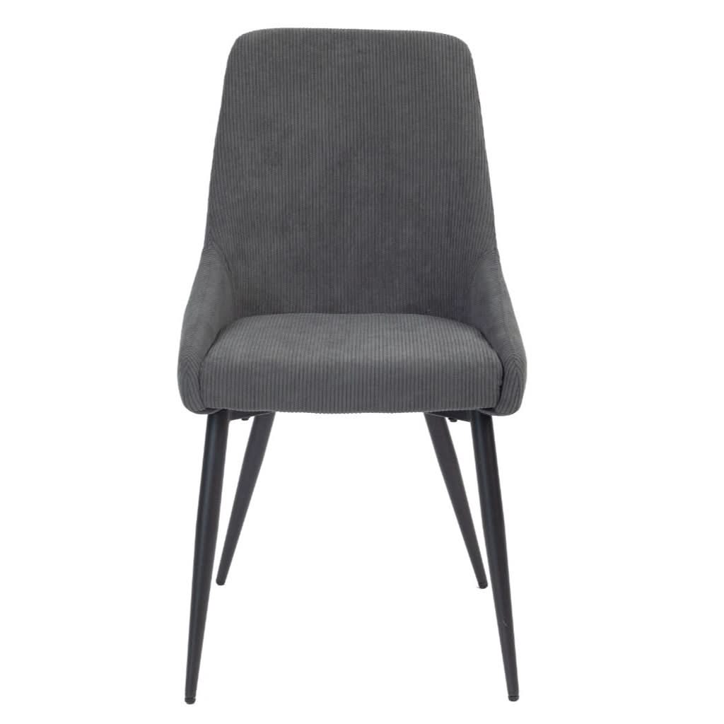ERSKINE DINING CHAIR GREY CORDED FABRIC - MyChocolateWood