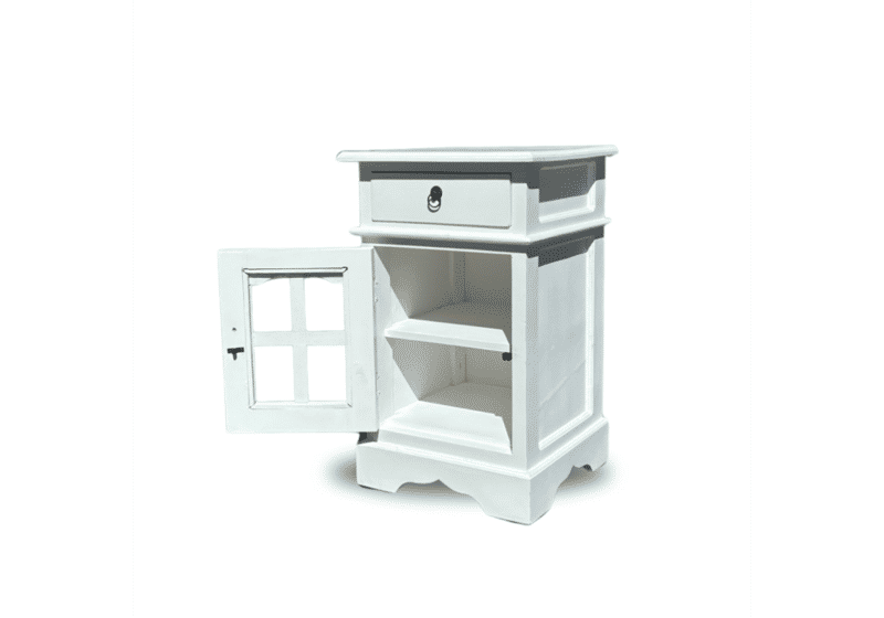 Rae Premium Mahogany Side Table/Lamp Table White