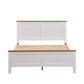 Pippa Rubberwood Double Bed White/Mid-Brown