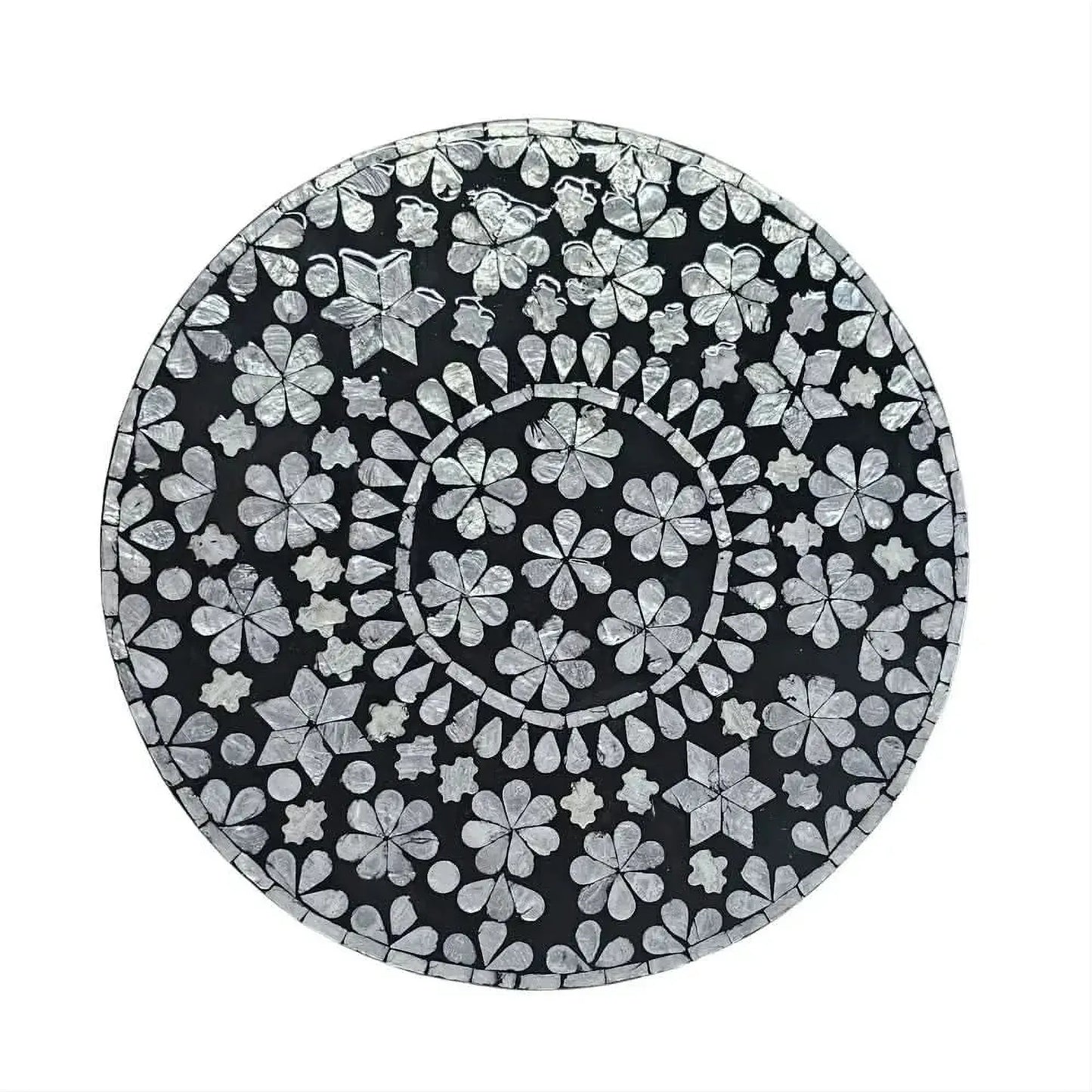 GISELLE MOTHER OF OF PEARL MONOCHROME SIDE TABLE/LAMP TABLE - MyChocolateWood