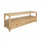 Joelle 3-Drawer TV Unit in Distressed Rustic - Chocolate Wood