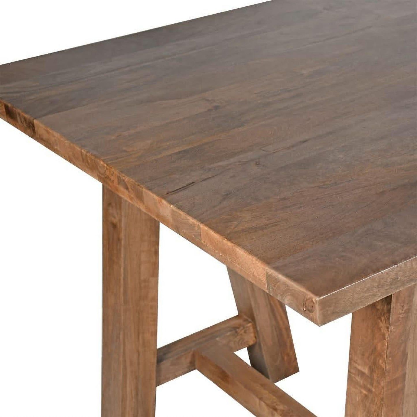 Gila Solid Mango Wood Dining Table 280cm in French Grey - Chocolate Wood