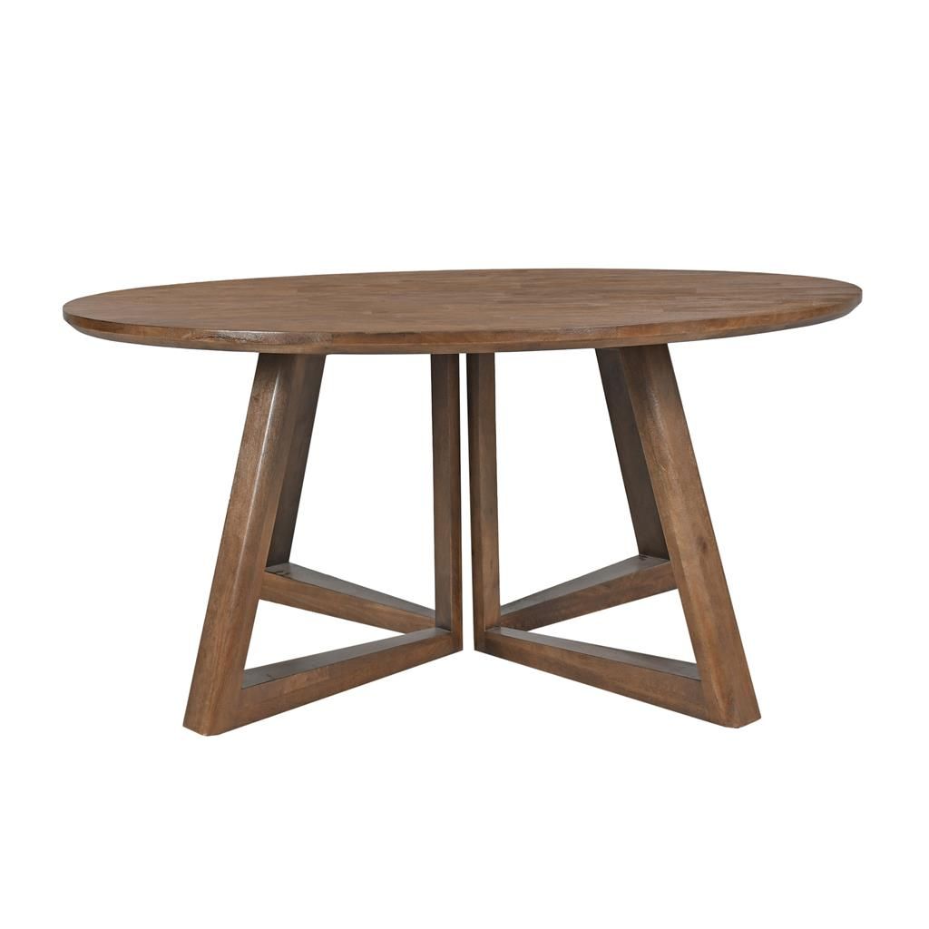 RUSSELL MANGO WOOD ROUND DINING TABLE BROWN 160CM DIA.