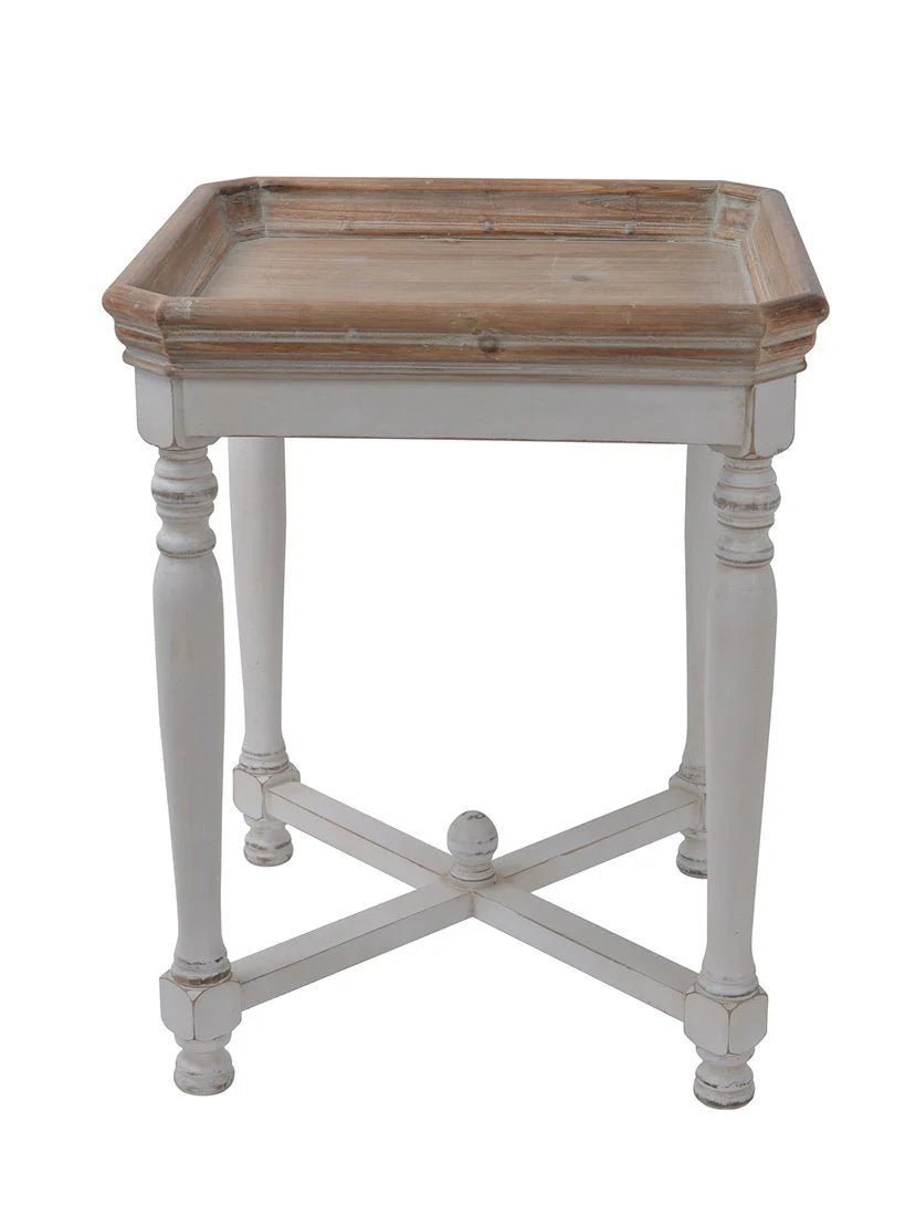 OWEN SHABBY SQUARE SIDE TABLE/LAMP TABLE/ACCENT TABLE - MyChocolateWood