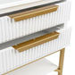 MORETTI 2-DRAWER BEDSIDE TABLE SATIN WHITE/GOLD SMALL - MyChocolateWood