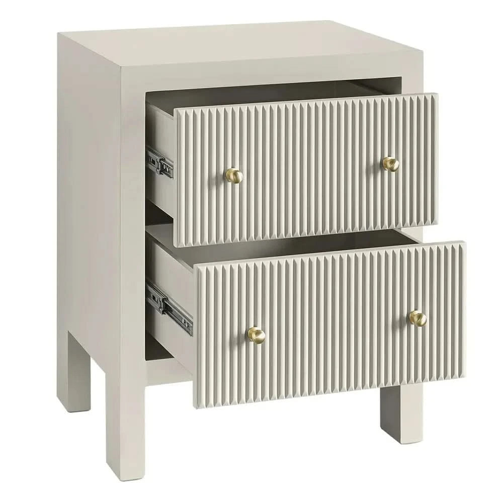 JAYLA SMALL 2-DRAWER GREY  BEDSIDE TABLE - MyChocolateWood