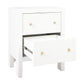 JAYLA SMALL WHITE  2-DRAWER BEDSIDE TABLE - MyChocolateWood