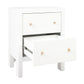 Jayla Small 2-Drawer Bedside Table in White - Chocolate Wood