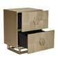TALISA CONTEMPORARY 2-DRAWER SMALL BEDSIDE TABLE ANTIQUE GOLD