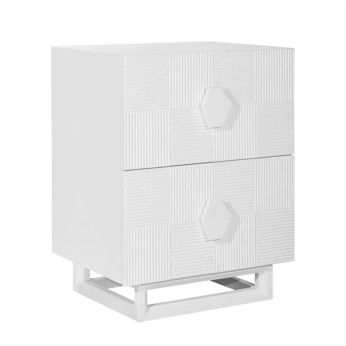 Talisa Contemporary 2-Drawer Small Bedside Table in White-MyChocolateWood