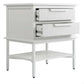 Moretti 2-Drawer Bedside Table Small in Satin White - Chocolate Wood