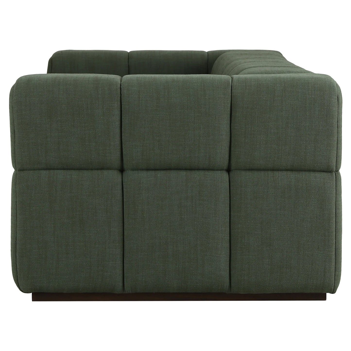 Taylor 3-Seater Mahogany Timber Sofa Sienna Moss Green