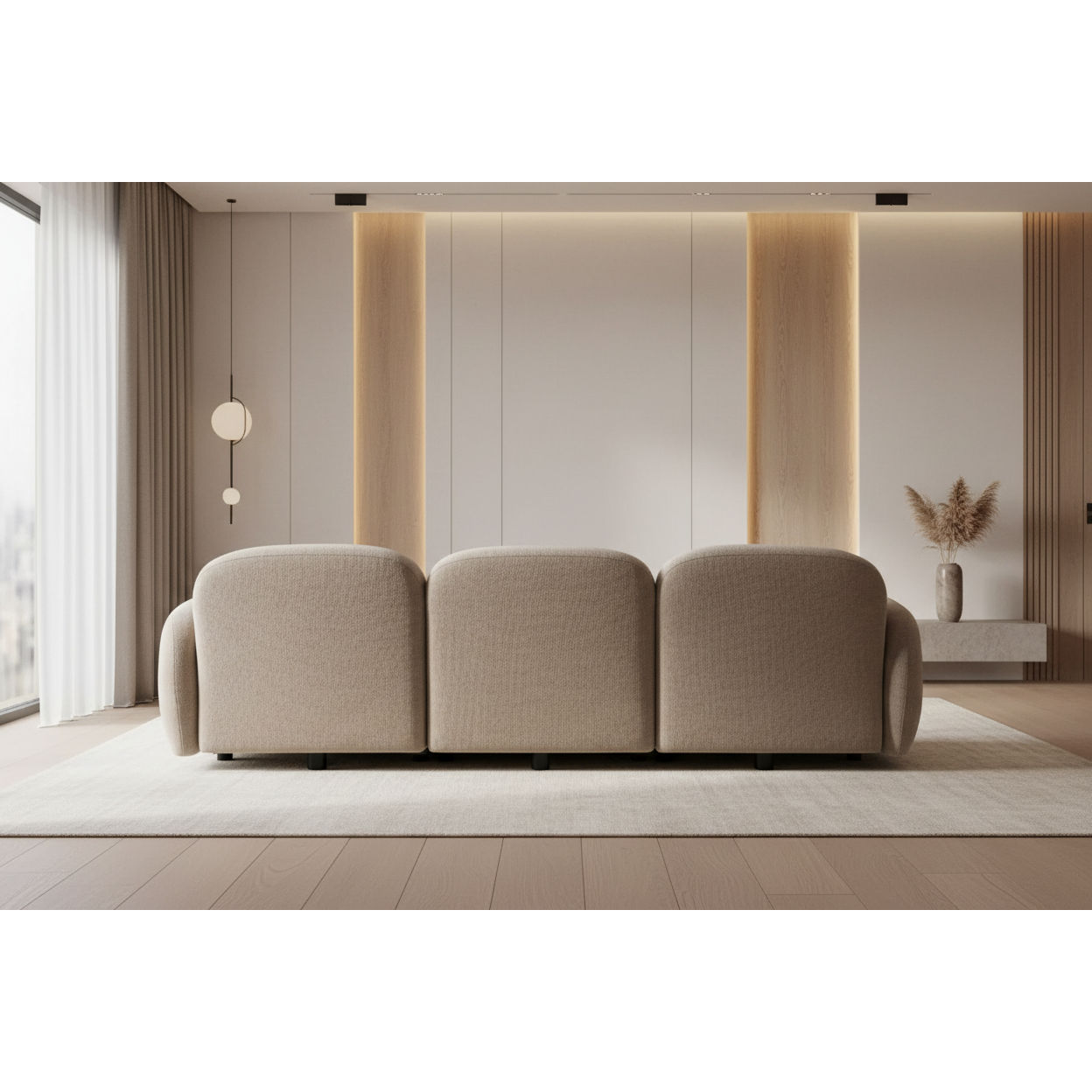 LORELEI  3-SEATER MODULAR SOFA CHENILLE - TAUPE - MyChocolateWood