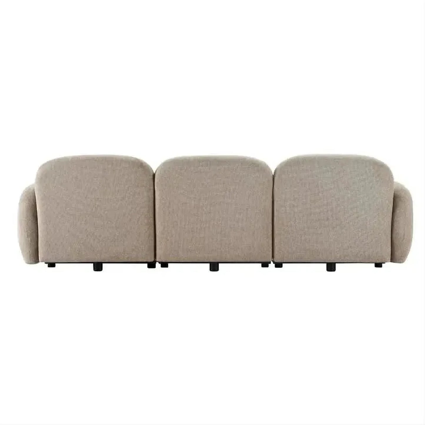 Lorelei 3-Seater Modular Chenille Sofa in Taupe - Chocolate Wood