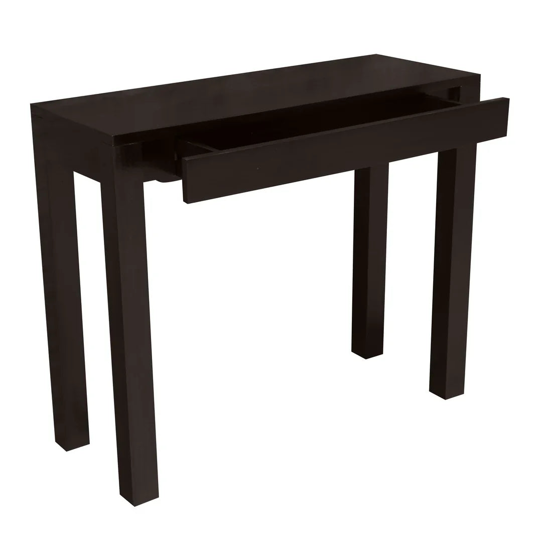 Tanaka Solid Mahogany Console Table 90cm with 1 Hidden Drawer in Chocolate - Chocolate Wood