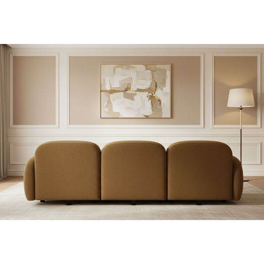 LORELEI 3-SEATER MODULAR SOFA CHENILLE TOFFEE COLOUR - MyChocolateWood