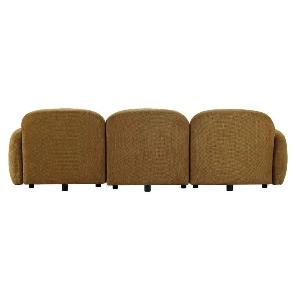LORELEI  3-SEATER MODULAR SOFA CHENILLE TOFFEE COLOUR - MyChocolateWood