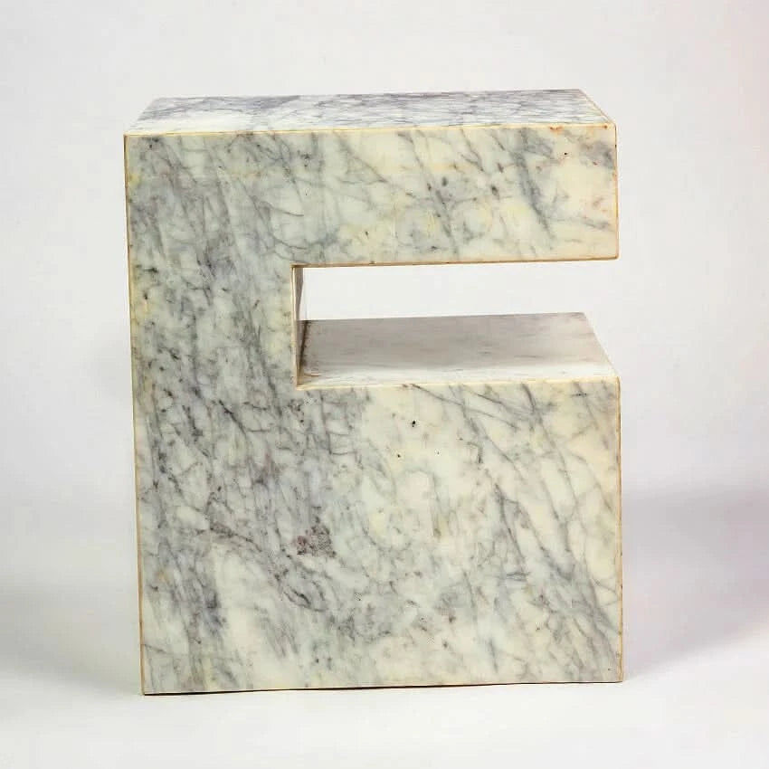 BALLARD SOLID MARBLE SIDE TABLE/LAMP TABLE/ACCENT TABLE - MyChocolateWood