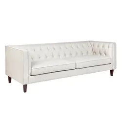 CLANCY-3-SEATER TUFTED SOFA NATURAL LINEN - MyChocolateWood