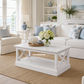 Verity Mahogany Timber Coffee Table - White