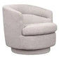 BRYNN BOUCLE SWIVEL ARMCHAIR WARM GREY - MyChocolateWood