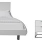 FARAH 4 PIECE SOLID ACACIA BEDROOM SUITE: KING BED, 2X BEDSIDES,TALLBOY WHITE