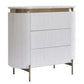 DENEUVE 3 DRAWER CHEST OF DRAWERS WHITE WITH CARRARA MARBLE TOP - MyChocolateWood
