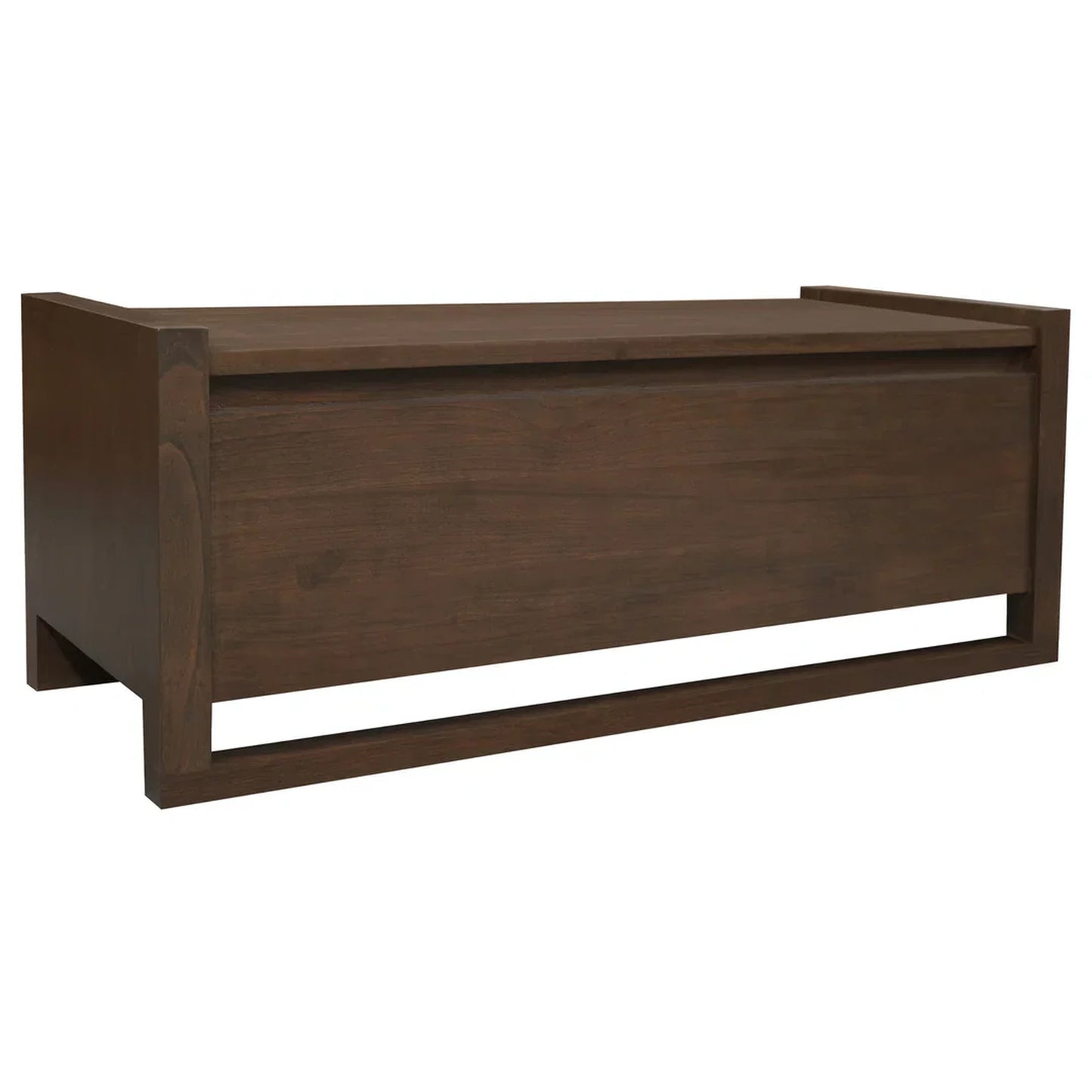 Jasper Solid Mindi Storage Bench in Walnut - Chocolate Wood