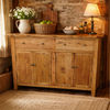 LINDI RECYCLED ELM RUSTIC COUNTRY STYLE BUFFET/SIDEBOARD  4 DOORS & 2 DRAWERS HONEY-140CM