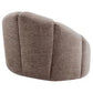 Madeley Chenille Swivel Occasional Chair in Mink - Chocolate Wood