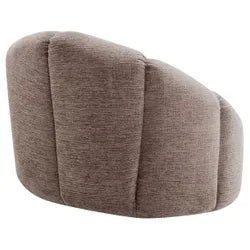 Madeley Chenille Swivel Occasional Chair in Mink - Chocolate Wood