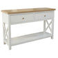 CHRISTA HAMPTON SOLID ACACIA 2-DRAWER CONSOLE TABLE HALL TABLE LIGHT OAK/WHITE - MyChocolateWood